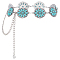 1Pc Alloy & Synthesis Turquoise Flower Link Waist Belly Chains for Women, Antique Silver, 595mm