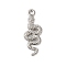 Non-Tarnish 304 Stainless Steel Pendants, Snake Charms, Stainless Steel Color, 26x10x2.5mm, Hole: 1.6mm