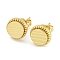 Brass Ear Studs, Flat Round, Real 18K Gold Plated, 10mm