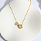 Heart Initial Brass Micro Pave Clear Cubic Zirconia Pendant Necklaces, Golden, Letter G, 16.14 inch(41cm)