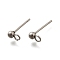 201 Stainless Steel Stud Earring Findings, with Loop and 304 Stainless Steel Pins, Round, Stainless Steel Color, 14x6x3mm, Hole: 1.6mm, Pin: 11x0.5mm