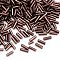 Glass Bugle Beads, Silver Lined, Rosy Brown, 6~8x1.8mm, Hole: 0.6mm, 10000pcs/pound