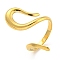 Ion Plating(IP) 304 Stainless Steel Open Cuff Rings, Real 18K Gold Plated, Inner Diameter: 17mm
