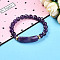 Natural Amethyst Beads Stretch Bracelets, with Brass Beads, Inner Diameter: 2~2-1/8 inch(51mm~53mm), Beads: 8mm in Diameter, Brass Finding: 7.5x3mm, Rectangular: 35x10.5x5.5~6mm