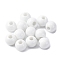 Handmade Porcelain Beads, Round, White, 6~7x5~6mm, Hole: 2mm