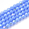 Opaque Solid Color Electroplate Glass Beads Strands, AB Color Plated, Faceted, Bicone, Cornflower Blue, 2.9~3.3x2.5mm, Hole: 0.7mm, about 135~140pcs/strand, 38~40cm