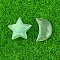 Natural Green Aventurine Healing Moon & Star Ornaments, Reiki Energy Stone Display Decorations, 20x14~20mm, 2pcs/set