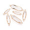 Brass with Glass Links/Connector Charms, Oval, Faceted, Golden, Clear, 21~34.5x5.5~9.5x3.5~6mm, Hole: 1.8~2.2mm