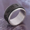 Laser Cut 304 Stainless Steel Finger Rings, Ring with Om mani padme hum, Black, US Size 9(18.9mm)