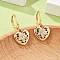 Brass Micro Pave Clear Cubic Zirconia Hoop Earrings for Women, Cadmium Free & Lead Free, Long-Lasting Plated, Rack Plating, Golden, Heart, 25x11.5mm