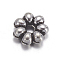 Tibetan Silver Spacers, Lead Free & Cadmium Free, Flower, Antique Silver, about 6mm in diameter, 2mm thick, Hole: 1.5mm