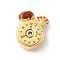 304 Stainless Steel Enamel European Beads, Large Hole Beads, Snail & Clock, Ion Plating(IP), Golden, 16x13.5x8mm, Hole: 5mm