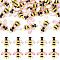 20Pcs 2 Colors Alloy Enamel Pendants, Bees, with Glass, Golden, Mixed Color, 23.5x22.5x5mm, Hole: 1.6mm, 10pcs/color