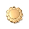 304 Stainless Steel Pendants, Golden, Flower, 19x18.5x3.5mm, Hole: 1.6mm