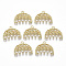 Alloy Pendants, with ABS Plastic Imitation Pearl, Comb, White, Light Gold, 15x19.5x4mm, Hole: 1.6mm