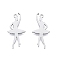 Non-Tarnish 201 Stainless Steel Pendant, Ballet Girl Charms, Stainless Steel Color, 29x14x1.5mm, Hole: 1.5mm