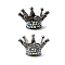 Alloy Rhinestone Crown Beads, Focal Beads for Beadable Pens, Keychains and Jewelry, Gunmetal, 25.5x23.5x13.5mm, Hole: 2.5mm