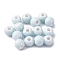 Handmade Porcelain Beads, Round, Azure, 6~7x5~6mm, Hole: 2mm