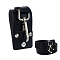 Imitation Leather Garment Accessories, with Alloy Clasp and Iron Findings, Black, 80x41.5x26.5mm