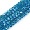 Electroplate Glass Beads Strands, Half Rainbow Plated, Faceted, Rondelle, Steel Blue, 3.5~3.8x3mm, Hole: 0.4mm, about 105~110pcs/strand, 29~31cm