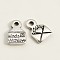 Tibetan Style Alloy Envelope Carved Heart and Word Made with Love Charms for Gift Making, For Valentine's Day, Antique Silver, Lead Free & Cadmium Free, 10x6.5mm, Hole: 1.5mm