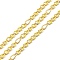 Handmade Brass Enamel Oval Link Chains, wiht Spool, Long-Lasting Plated, Soldered, Lead Free & Cadmium Free, Real 18K Gold Plated, Yellow, 4.5~6x2.5~3x0.5~0.6mm