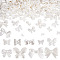 332Pcs 9 Styles ABS Plastic Imitation Pearl Beads, Bowknot & Butterfly, White, 8~23x10~31x3~12.5mm, Hole: 1.5~4.5mm