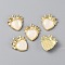 Light Gold Plated Alloy Pendants, with Acrylic Finding, Heart with Bowknot Charm, Beige, 20.5x19.5x4mm, Hole: 1.8mm