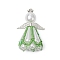 Beaded Angel Charms, Acrylic & Alloy & Glass Seed Beads Pendants, Dark Sea Green, 48x25mm, Hole: 3x2.5mm