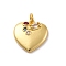 Brass Micro Pave Cubic Zirconia Pendants, Long-Lasting Plated, Lead Free & Cadmium Free, Heart, Golden, 16.5x16x3.5mm, Hole: 3mm