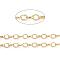 Brass Cable Chains, Soldered, with Spool, Flat Oval, Long-Lasting Plated, Real 18K Gold Plated, 6x5x1.2mm, about 16.4 Feet(5m)/roll