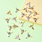20Pcs 10 Styles Printed Alloy Pendants, with Enamel, Light Gold, Cattle Head, Mixed Color, 22x21x2.5mm, Hole: 1.8mm, 2pcs/style