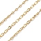 Brass Dapped Chains, Lead Free & Cadmium Free, Rack Plating, Long-Lasting Plated, with Spool, Soldered, Real 18K Gold Plated, 3.5x2x0.5mm and 2x1.6x0.5mm