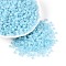 6/0 Transparent Inside Colours Glass Seed Beads, Rondelle, Round Hole, Light Sky Blue, 4x3mm, Hole: 1.2~1.5mm, about 6080pcs/pound