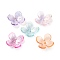 Transparent Acrylic Beads Caps, Flower, Mixed Color, 18.5x16x5mm, Hole: 1.6mm