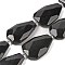 Natural Obsidian Beads Strands, Faceted Teardrop, 36~40x24~26x9.5~10.5mm, Hole: 2mm, about 9pcs/strand, 14.96''(38cm)