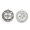Tibetan Style Alloy Pendants, Cadmium Free & Lead Free, Flat Round with Knot, Antique Silver, 32x28.5x1.5mm, Hole: 2mm