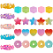 Resin Cabochons, Heart, Candy, Donut, Cube, Star, Mixed Color, 100pcs/set