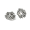 Brass Micro Pave Clear Cubic Zirconia European Beads, Large Hole Beads, Snowflake, Platinum, 9.5x10x4.5mm, Hole: 5.5mm