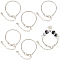 SUNNYCLUE 1 Box 6Pcs Snake Bracelets Chains Silver Brass Charms Bracelet Chain Bulk Metal Sterling European Bendable Extender Adjustable String Large Hole Beads Chain for Jewelry Making Bracelet DIY