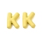 Spray Painted Alloy Pendants, Rubberized Style, Yellow, Letter K, 19x14x6mm, Hole: 1.5mm
