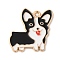 Alloy Pendant, with Enamel, Dog Charm, Black, 22.5x22x1.3mm, Hole: 1.6mm