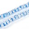 Luminous Handmade Silver Foil Glass Beads Strands, Rondelle, Glow in the Dark, Deep Sky Blue, 7~8.5x4.5~6.5mm, Hole: 1~1.5mm, about 80pcs/strand, 16.34 inch(41.5cm)