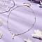Oval with Virgin Mary 304 Stainless Steel Pendant Necklaces, Shell Pearl & Glass Seed Beads Beaded Necklaces for Women, White, Golden, 17.91 inch(45.5cm)