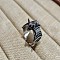 Bat Themes Alloy Adjustable Cuff Rings, Antique Silver, Inner Diameter: Adjustable