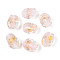 Handmade Gold & Silver Foil Glass Beads, Nuggets, Misty Rose, 12.5~14x10~11x9~10mm, Hole: 1.2~1.4mm