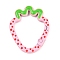 Alloy Spring Gate Rings, with Enamel, Strawberry, Pearl Pink, 38x31x4.5mm