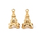 304 Stainless Steel Pendants, Eiffel Tower Charm, Golden, 16x10x9.5mm, Hole: 1.4mm