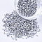 Glass Cylinder Beads, Seed Beads, Metallic Colours, Round Hole, Gainsboro, 1.5~2x1~2mm, Hole: 0.8mm, about 8000pcs/bag, about 85~95g/bag