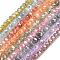 Imitation Jade Glass Beads Strands, Rondelle, AB Color Plated, Faceted, Mixed Color, 6x4~4.5mm, Hole: 1.2mm, about 89~92pcs/strand, 14.53~14.76''(36.9~37.5cm)